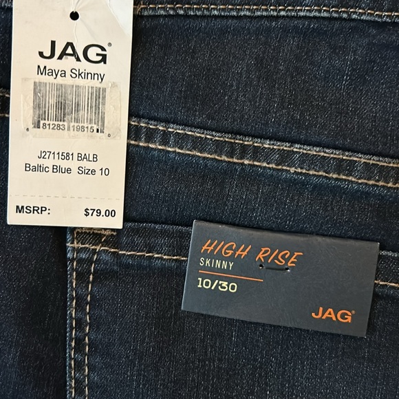 JAG JEANS NWT Maya High Rise Skinny Pull-On Smoothing Baltic Blue Size 10 - Picture 8 of 9